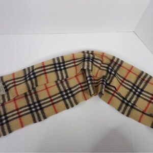 Burberry Beige and Red Plaid Cashmere Scarf